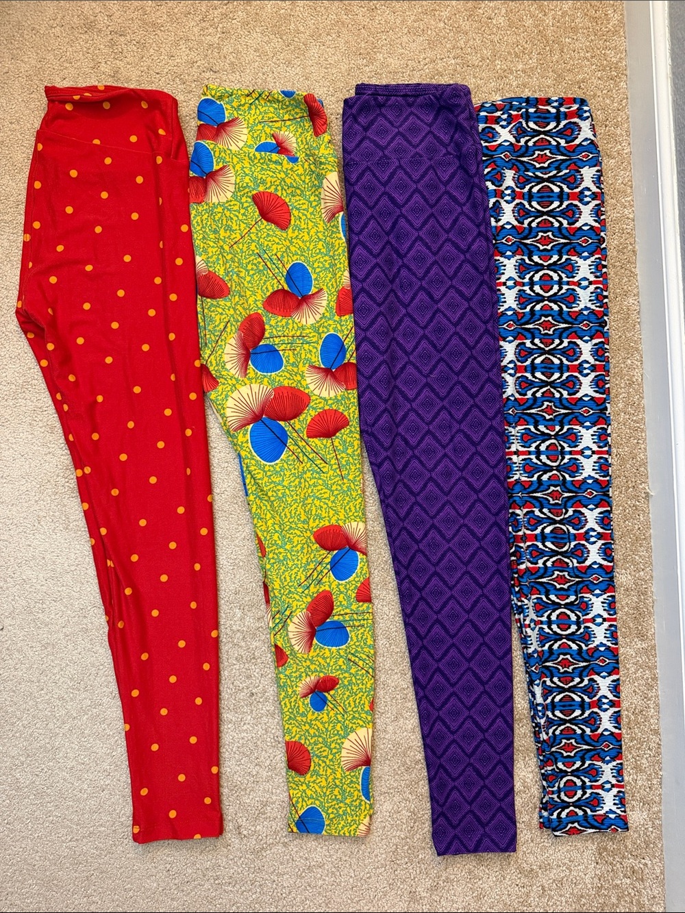 LuLaRoe Print Legging Bundle Bright Mixed-Print Leggings One Size